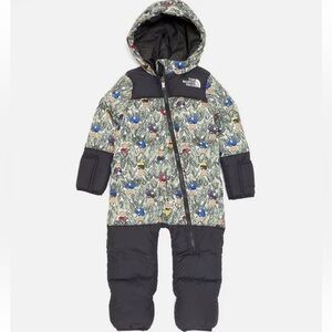 The north face baby Retro Nuptse bear printed snowsuit